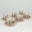 Set cafea alb din ceramica - pictat manual - Delumani - Magazin Online Romanesc 